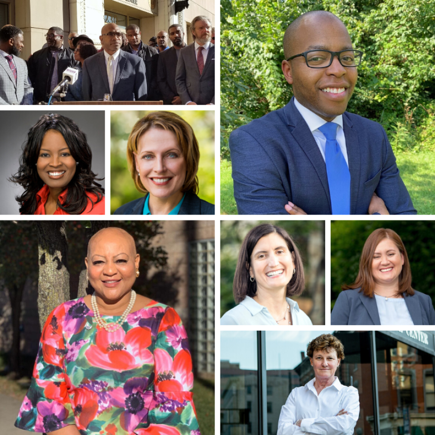 A sampling of Hamilton County Democrats vying for various seats include, clockwise from top left, Fanon Rucker, Gabe Davis, Kate Schroder, Nikki Foster, Charmaine McGuffey, Kelli Prather, Connie Pillich and Alicia Reece.